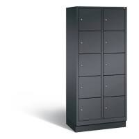 C+P Schließfachschrank Evolo H1800xB810xT500 Korpus: Schwarzgrau Türen: Schwarzgrau 2 Abteile 10 Fächer