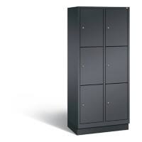 C+P Schließfachschrank Evolo H1800xB810xT500 Korpus: Schwarzgrau Türen: Schwarzgrau 2 Abteile 6 Fächer