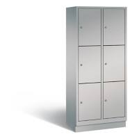 C+P Schließfachschrank Evolo H1800xB810xT500 Korpus: Weißaluminium Türen: Weißaluminium 2 Abteile 6 Fächer