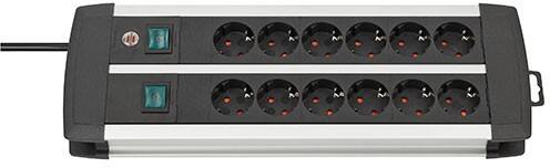 brennenstuhl 1391000912 Premium Duo Alu-Line Steckdosenleiste 12-fach Mit Schalter
