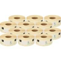 Zolemba Kompatibel Brother DK-11201 Kompatibel Adressetiketten Selbstklebend Weiß 29 x 29 mm 12 Rollen à 400 Etiketten