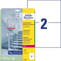 Avery L8012-10 Antimikrobielle Etiketten DIN A4 Transparent 210 x 148 mm 10 Blatt à 2 Etiketten