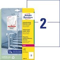 Avery Zweckform Antimikrobiell Laser Etiketten L8002-10 Selbsthaftend DIN A4 Weiß 210 x 148 mm 10 Blatt à 2 Etiketten