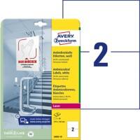 Avery L8002-10 Antimikrobielle Etiketten DIN A4 Weiß 210 x 148 mm 10 Blatt à 2 Etiketten