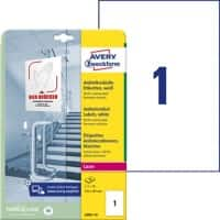 Avery Zweckform Antimikrobiell Laser Etiketten L8001-10 Selbsthaftend DIN A4 Weiß 210 x 297 mm 10 Blatt à 1 Etikett