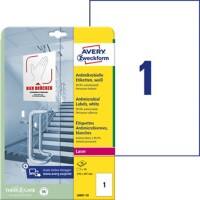 Avery L8001-10 Antimikrobielle Etiketten DIN A4 Weiß 210 x 297 mm 10 Blatt à 1 Etiketten