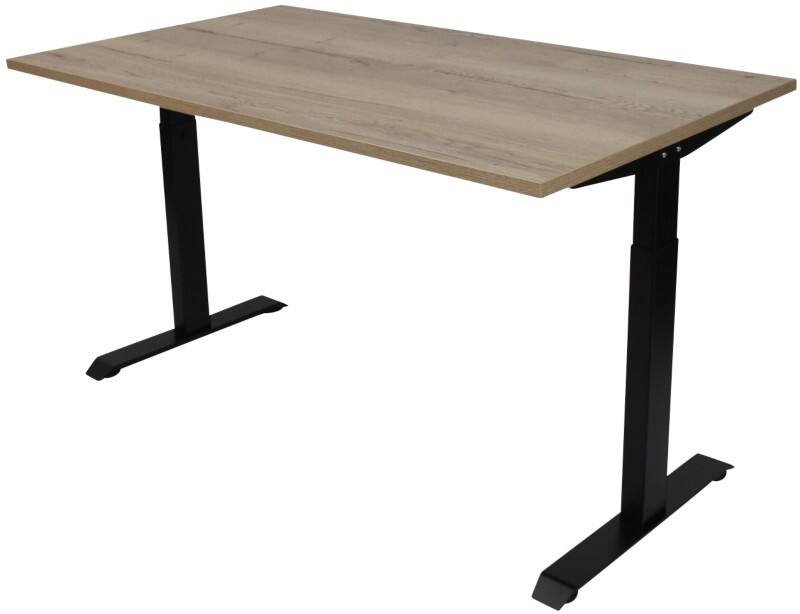 euroseats Schreibtisch Rechteckig Eiche T-Fuß 1.200 (B) x 800 (T) x 865 (H) mm Metall