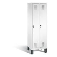 C+P Garderobenschrank Evolo H1850xB610xT500mm Korpus: Verkehrsweiß Türen: Verkehrsweiß Abteile: 2 Abteilbreite: 300mm