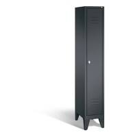 C+P Garderobenschrank Classic H1850xB320xT500mm Korpus: Schwarzgrau Türen: Schwarzgrau Abteil: 1 Abteilbreite: 300mm