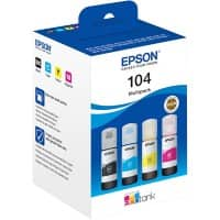 Epson 104 Original Tintenflasche C13T00P640 Schwarz, Cyan, Magenta, Gelb 4 Stück