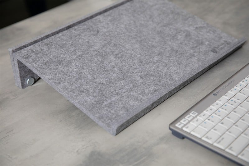 BakkerElkhuizen Dokumentenhalter FlexDoc Circular Höhenverstellbar PET, Filz Hellgrau 80 x 260 mm