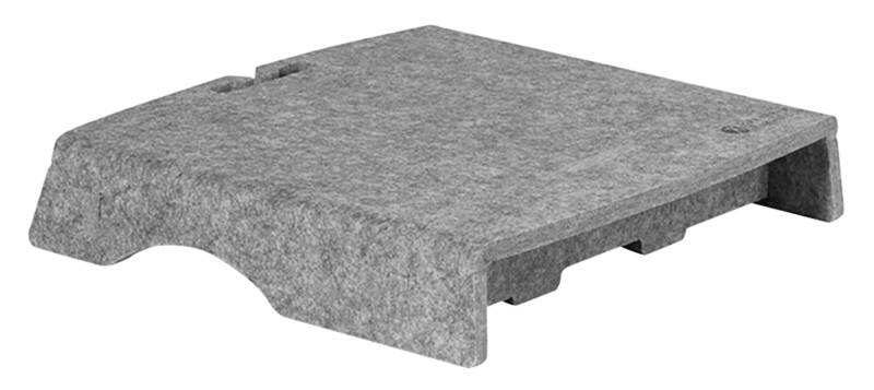 BakkerElkhuizen Monitorständer Q-riser 50 Circular für 24-Zoll-Bildschirm Höhenverstellbar PET, Filz Hellgrau 50 x 375 x 250 mm