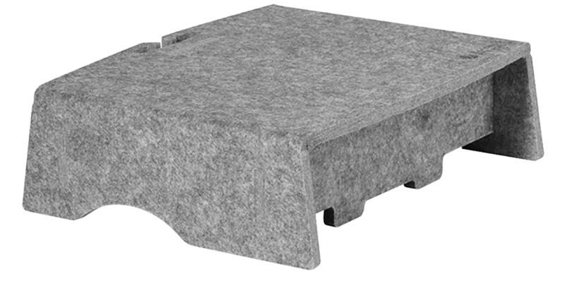 BakkerElkhuizen Monitorständer Q-riser 90 Circular für 17-Zoll-Bildschirm Höhenverstellbar PET, Filz Hellgrau 50 x 375 x 250 mm