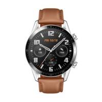 HUAWEI GT 2 Smartwatch Silber Edelstahl Gehäusefarbe 45.9 x 45.9 x 10.7 mm Gehäusegröße Braun Armbandfarbe