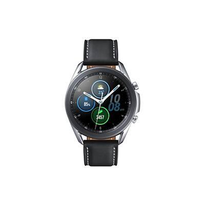 SAMSUNG Galaxy Watch Watch3 Smartwatch Silber Gehäusefarbe 45 x 46.2 x 11.1 mm Gehäusegröße Schwarz Braun Armbandfarbe