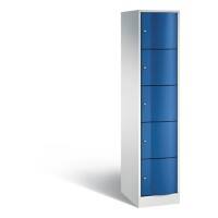 C+P Schließfachschrank Resisto H1950xB396xT540 Korpus: Lichtgrau Türen: Enzianblau 1 Abteil 5 Fächer