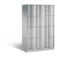 C+P XL-Kombi-Schließfachschrank Resisto H1950xB1148xT640 Korpus: Weißaluminium Türen: Weißaluminium 3 Abteile 10 Fächer
