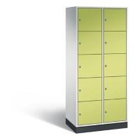 C+P XL-Schließfachschrank Intro H1950xB820xT490 Korpus: Lichtgrau Türen: Viridingrün 2 Abteile 10 Fächer
