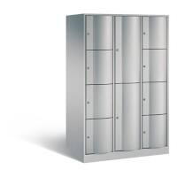 C+P XXL-Kombi-Schließfachschrank Resisto H1950xB1148xT740 Korpus: Weißaluminium Türen: Weißaluminium 3 Abteile 10 Fächer