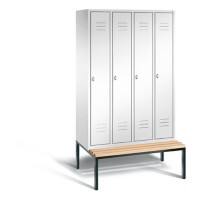 C+P Garderobenschrank Classic Stahl 4 Ebenen Weiß Drehriegel H2090xB1190xT815mm