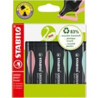 STABILO Green Boss Textmarker Farbig sortiert Keilspitze 2-5 mm 4 Stück