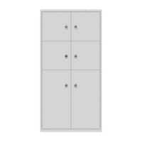 Bisley Schießfachschrank LateralFile™ Lodge mit 4 Schließfächern à H 375 mm und 2 Schließfächern à 755 mm 1605 x 800 x 470 mm Lichtgrau