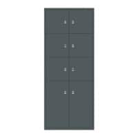 Bisley Schießfachschrank LateralFile™ Lodge mit 6 Schließfächern à H 375 mm und 2 Schließfächern à 755 mm 1985 x 800 x 470 mm Anthrazitgrau