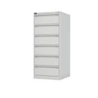 Bisley Karteischrank ECO Doppelbahnig DIN A5 6 Schubladen Reinweiß 1321 x 570 x 622 mm