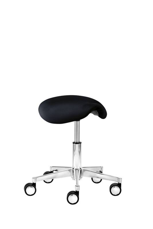 Mayer Sitzmöbel Funktionsdrehhocker myXPERT Schwarz Stoff Drehkreuz aus Metall Sattelsitz