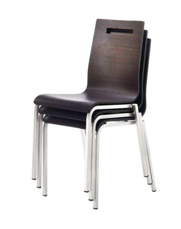 Mayer Sitzmöbel Stapelstuhl myLIFE Wenge Holz 4 Metallfüße 2 Stück