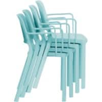Mayer Sitzmöbel Stapelstuhl myNUKE Himmelblau Polypropylen Kunststoff 4 Füße 4 Stück mit Armlehnen