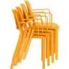 Mayer Sitzmöbel Stapelstuhl myNUKE Orange Polypropylen Kunststoff 4 Füße 4 Stück mit Armlehnen