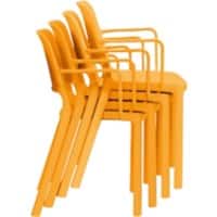 Mayer Sitzmöbel Stapelstuhl myNUKE Orange Polypropylen Kunststoff 4 Füße 4 Stück mit Armlehnen