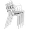 Mayer Sitzmöbel Stapelstuhl myNUKE Weiß Polypropylen Kunststoff 4 Füße 4 Stück mit Armlehnen