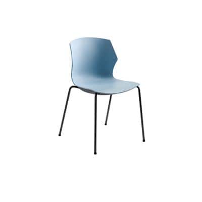 Mayer Sitzmöbel Stapelstuhl myPRIMO Graublau Polypropylen Kunststoff 4 Metallfüße mit Armlehnen 2 Stück