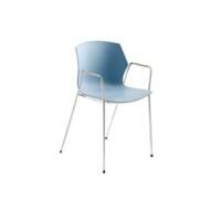 Mayer Sitzmöbel Stapelstuhl myPRIMO Graublau Polypropylen Kunststoff 4 Metallfüße 2 Stück