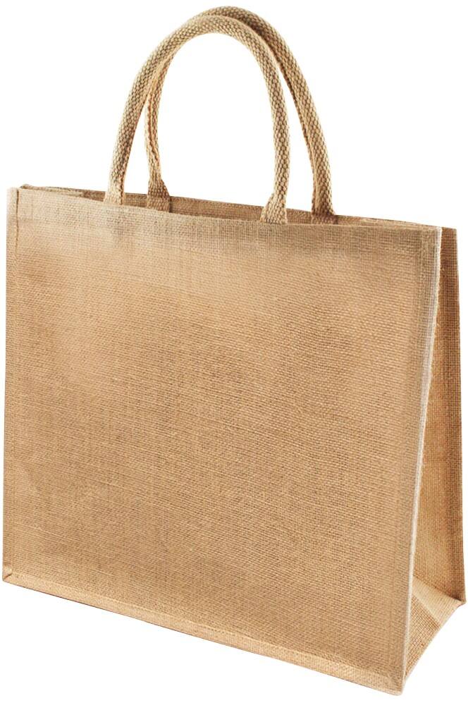 Einkaufstasche Tembo Kurz Henkel Jute Beige 350 x 390 x 70 mm Packung mit 50 Stück