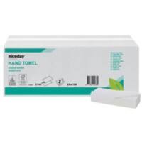 Niceday Professional Falthandtücher Z-falz Weiß 2-lagig 1165077 25 Stück à 150 Blatt