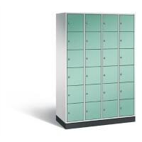 C+P Schließfachschrank Intro H1950xB1220xT490 Korpus: Lichtgrau Türen: Lichtgrün 4 Abteile 24 Fächer