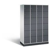 C+P Schließfachschrank Intro H1950xB1220xT490 Korpus: Lichtgrau Türen: Schwarzgrau 4 Abteile 24 Fächer