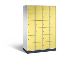 C+P Schließfachschrank Intro H1950xB1220xT490 Korpus: Lichtgrau Türen: Schwefelgelb 4 Abteile 24 Fächer