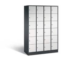 C+P Schließfachschrank Intro H1950xB1220xT490 Korpus: Schwarzgrau Türen: Lichtgrau 4 Abteile 24 Fächer