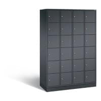 C+P Schließfachschrank Intro H1950xB1220xT490 Korpus: Schwarzgrau Türen: Schwarzgrau 4 Abteile 24 Fächer