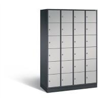 C+P Schließfachschrank Intro H1950xB1220xT490 Korpus: Schwarzgrau Türen: Weißaluminium 4 Abteile 24 Fächer
