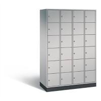 C+P Schließfachschrank Intro H1950xB1220xT490 Korpus: Weißaluminium Türen: Weißaluminium 4 Abteile 24 Fächer