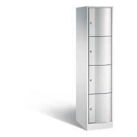 C+P Schließfachschrank Resisto H1950xB396xT540 Korpus: Lichtgrau Türen: Lichtgrau 1 Abteil 4 Fächer