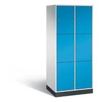C+P XL-Schließfachschrank Intro H1950xB820xT590 Korpus: Lichtgrau Türen: Lichtblau 2 Abteile 6 Fächer