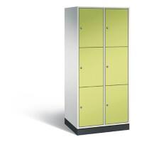C+P XL-Schließfachschrank Intro H1950xB820xT590 Korpus: Lichtgrau Türen: Viridingrün 2 Abteile 6 Fächer