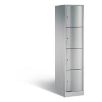 C+P XL-Schließfachschrank Resisto H1950xB396xT640 Korpus: Weißaluminium Türen: Weißaluminium 1 Abteil 4 Fächer