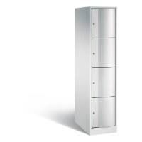 C+P XXL-Schließfachschrank Resisto H1950xB396xT740 Korpus: Lichtgrau Türen: Lichtgrau 1 Abteil 4 Fächer